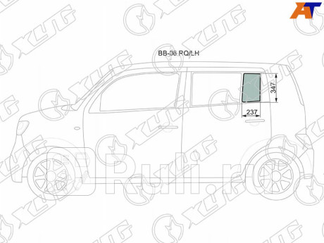 BB-06 RQ/LH - Стекло двери задней левой (форточка) (XYG) Toyota bB 2 (2005-2016) для Toyota bB 2 (2005-2016), XYG, BB-06 RQ/LH