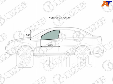 NUBIRA-03 FD/LH - Стекло двери передней левой (XYG) Chevrolet Lacetti седан/универсал (2004-2013) для Chevrolet Lacetti (2004-2013) седан/универсал, XYG, NUBIRA-03 FD/LH