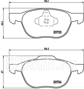 P 24 061 - Колодки тормозные дисковые передние (BREMBO) Ford Focus 3 рестайлинг (2014-2019) для Ford Focus 3 (2014-2019) рестайлинг, BREMBO, P 24 061