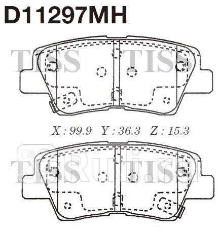 D11297MH - Колодки тормозные дисковые задние (MK KASHIYAMA) Ssangyong Actyon 2 (2010-2017) для Ssangyong Actyon 2 (2010-2021), MK KASHIYAMA, D11297MH