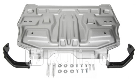 333.5842.1 - Защита поддона двигателя + кпп (RIVAL) Volkswagen Polo седан (2010-2015) для Volkswagen Polo (2010-2015) седан, RIVAL, 333.5842.1